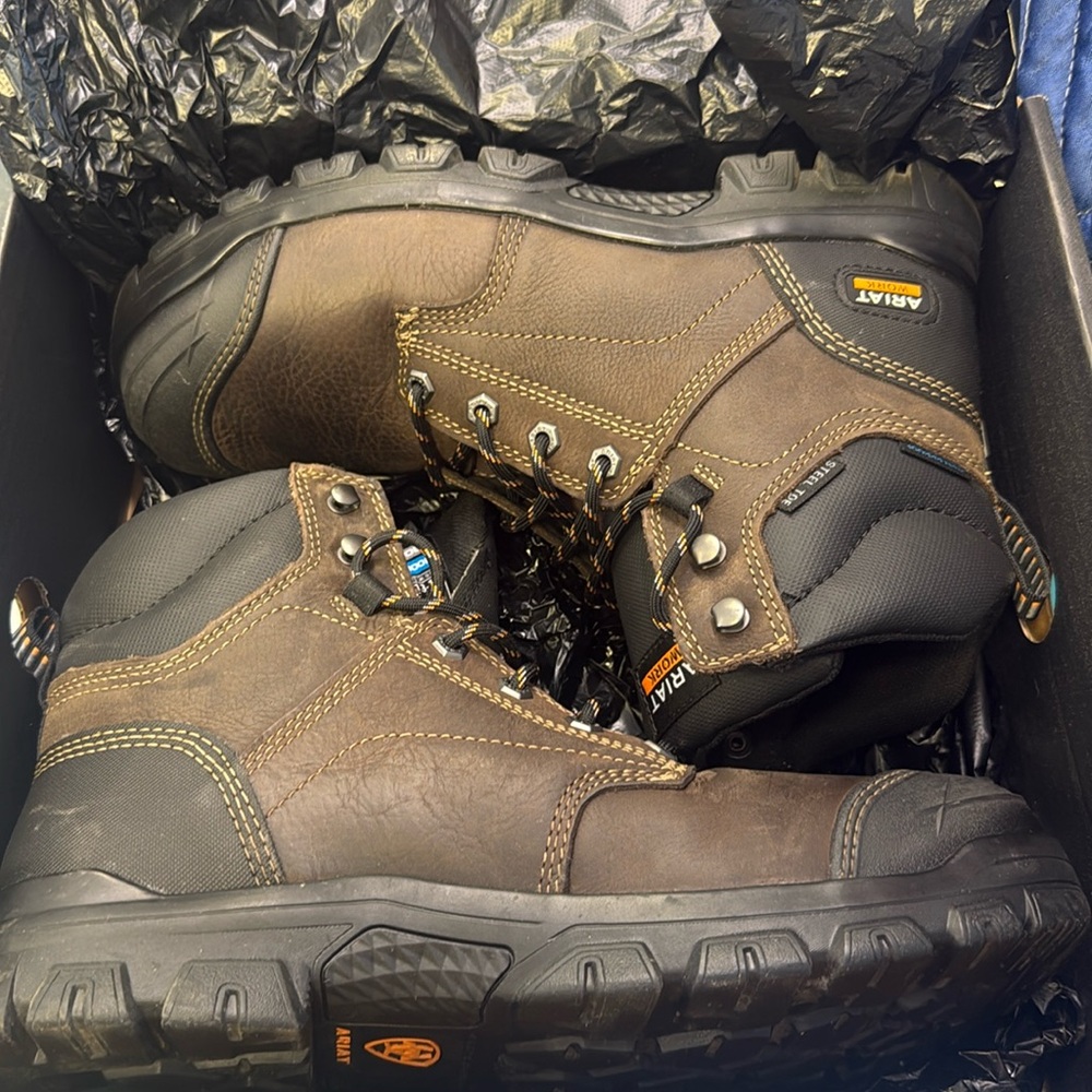 Ariat Men's Brown Work Boots 10.5 Like New steel toe